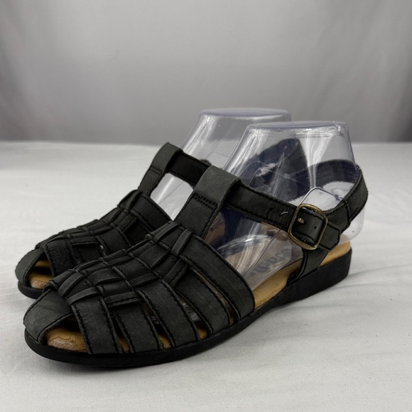 Cobbie Cuddlers Shoes - Cobbie Cuddlers Women's Black Leather Strappy Sandals